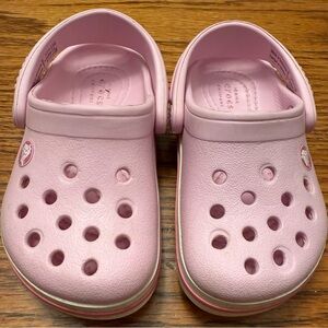 Toddler light pink crocs, size 6